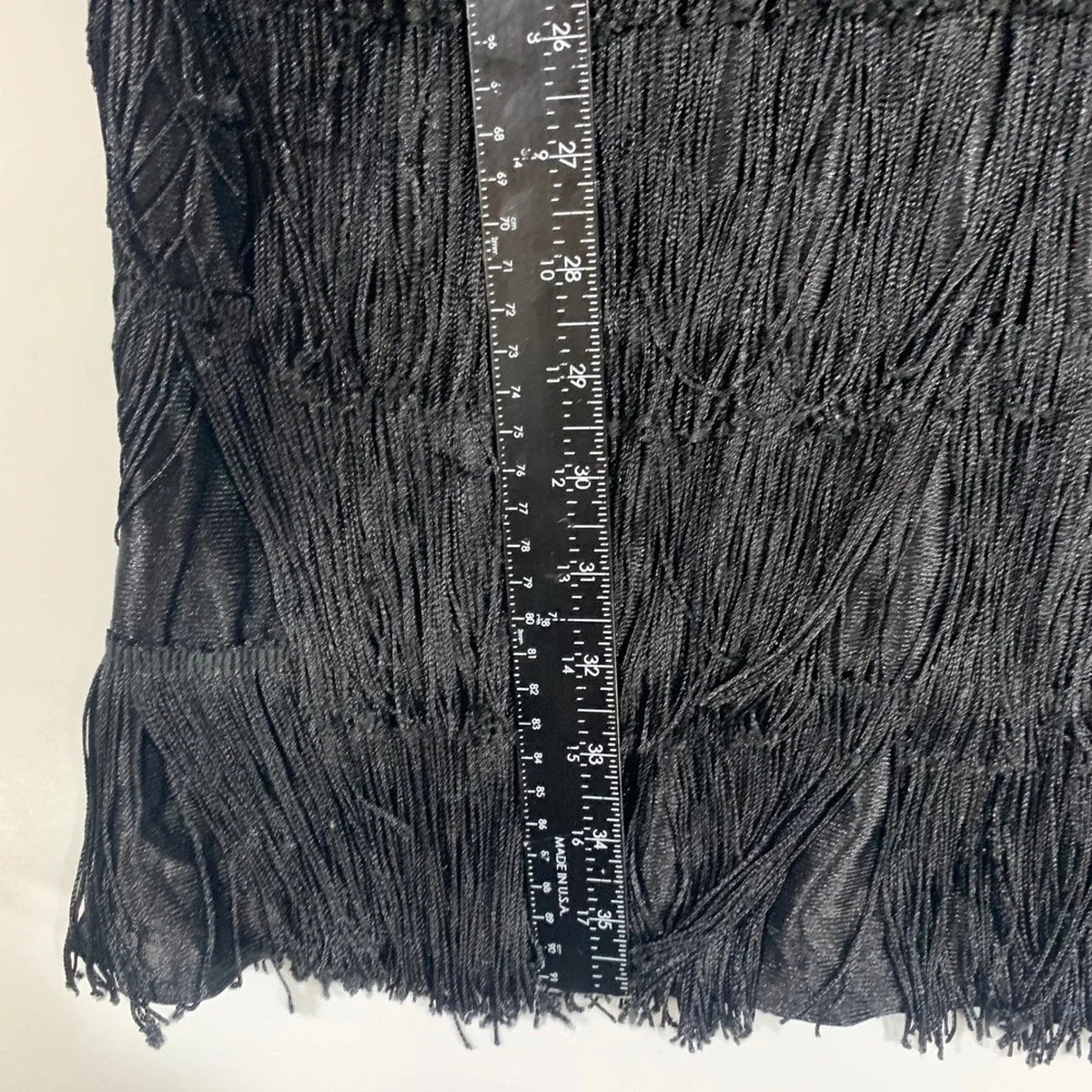 California Costume Flapper Dress Fringe‎ Sequin Sleeveless Black Large